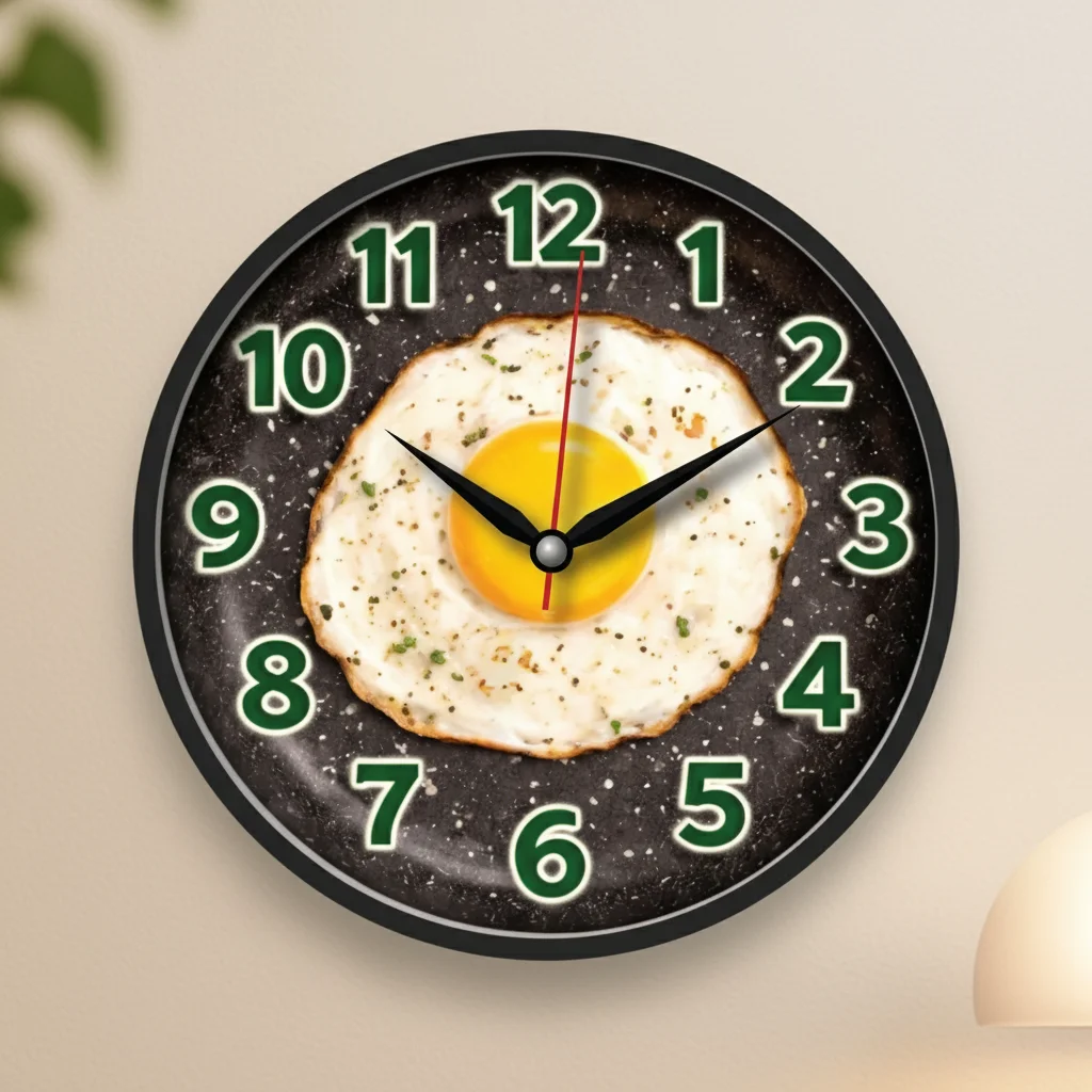 The clock Factory tcfkitchen Fried Egg Kitchen Wall Clock - The clock Factory tcfkitchen-egg