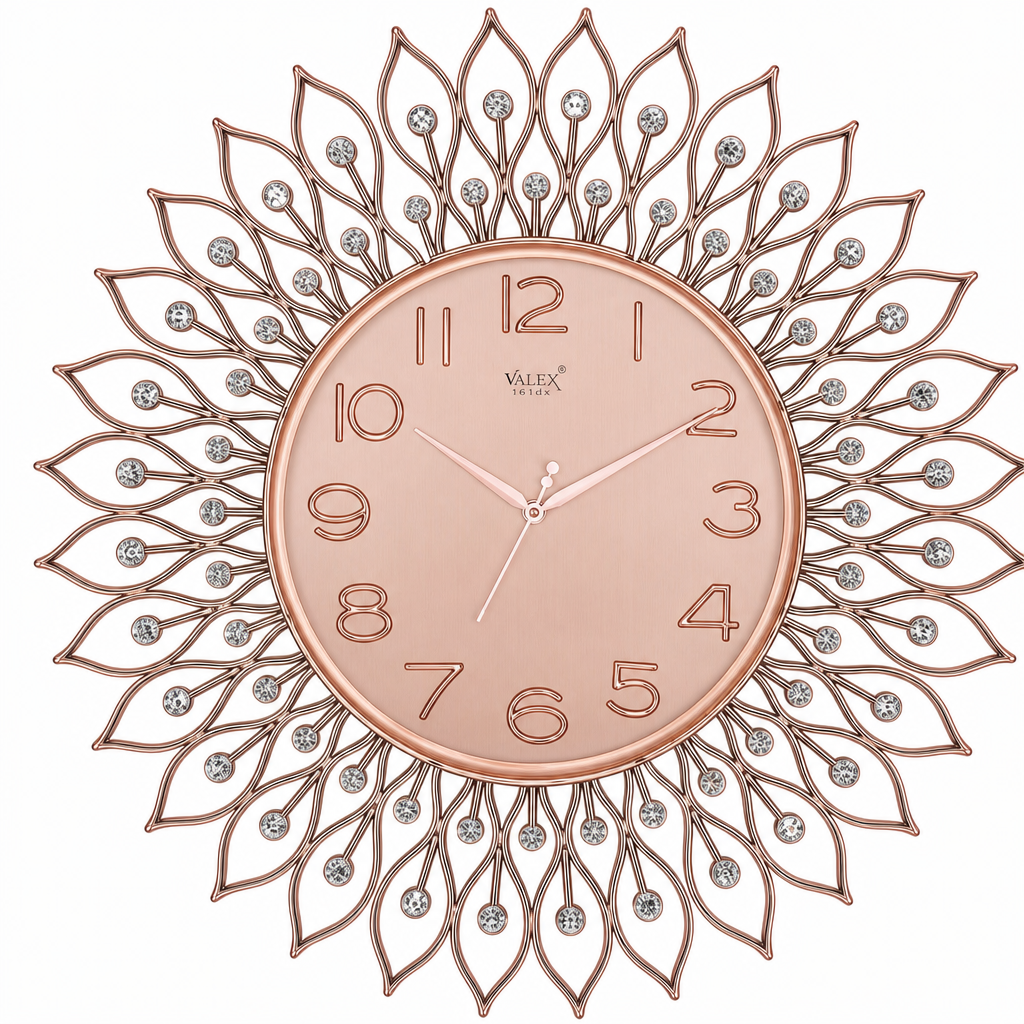 Valex 161dx Rose Gold Decorative Crystal Wall Clock