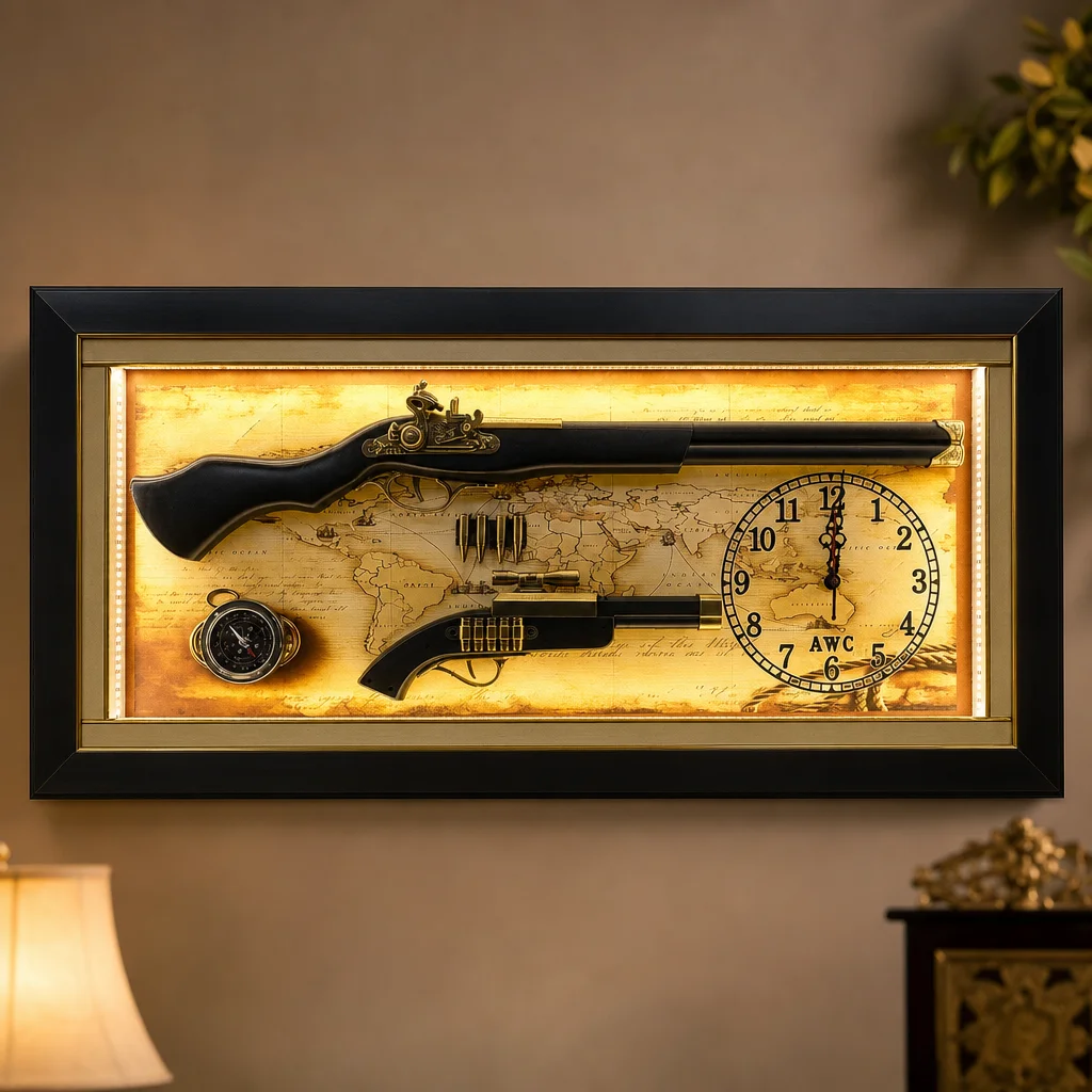 The clock Factory Gun Clock Big on wall color