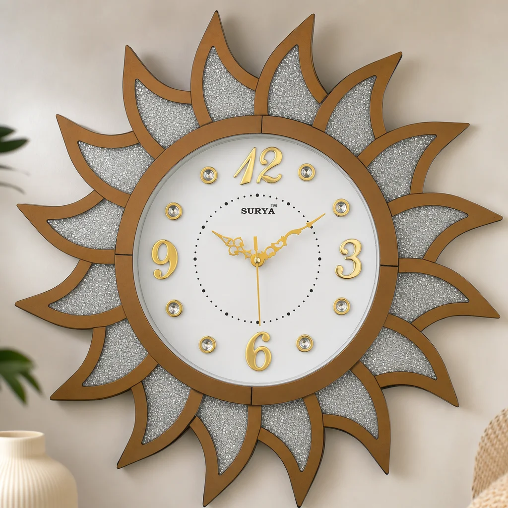 Glitter Sunburst Wall Clock