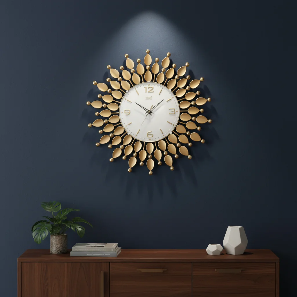 Theo 5152 Gold Leaf Wall Clock