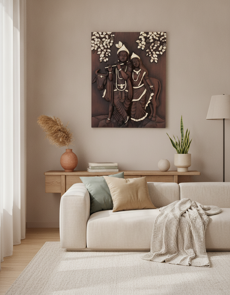 Capital Radha Krishna MediumGray Wall Art - Decor 13