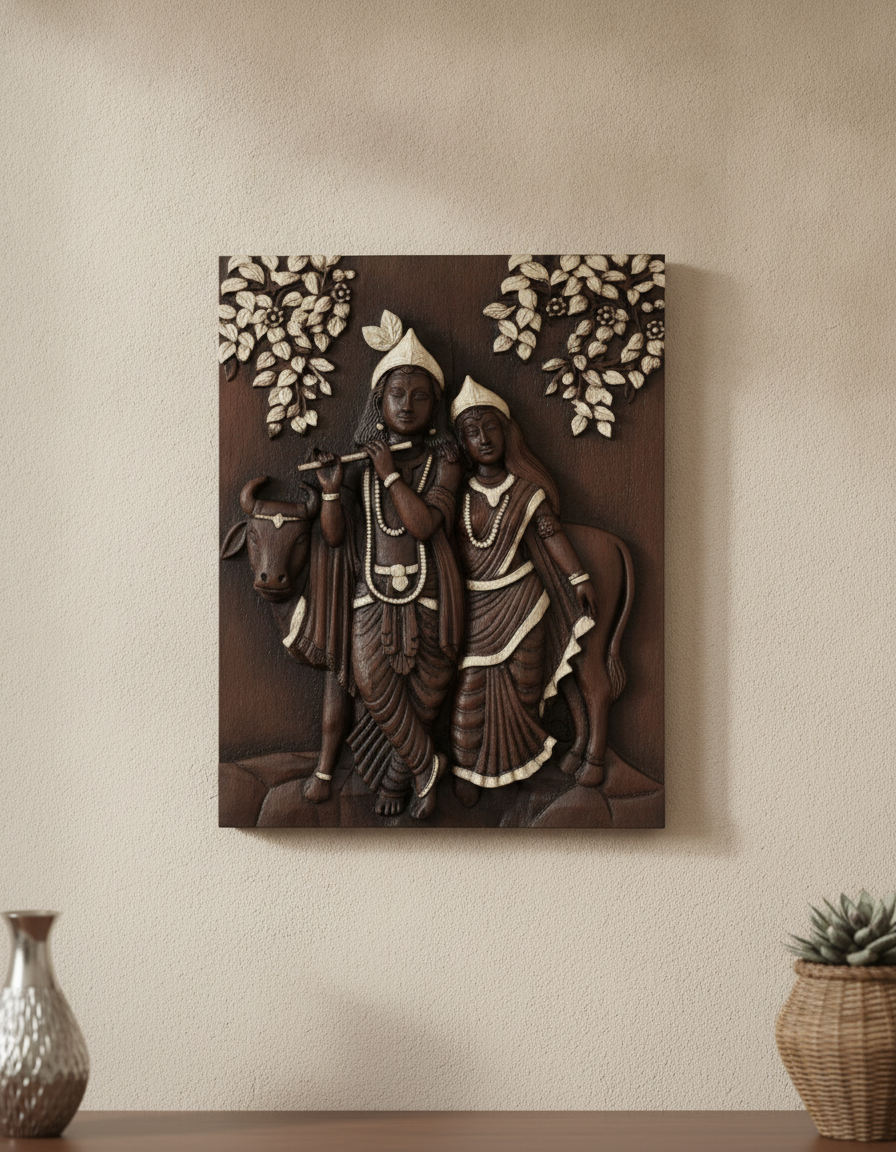 Capital Radha Krishna MediumGray Wall Art - Decor 14