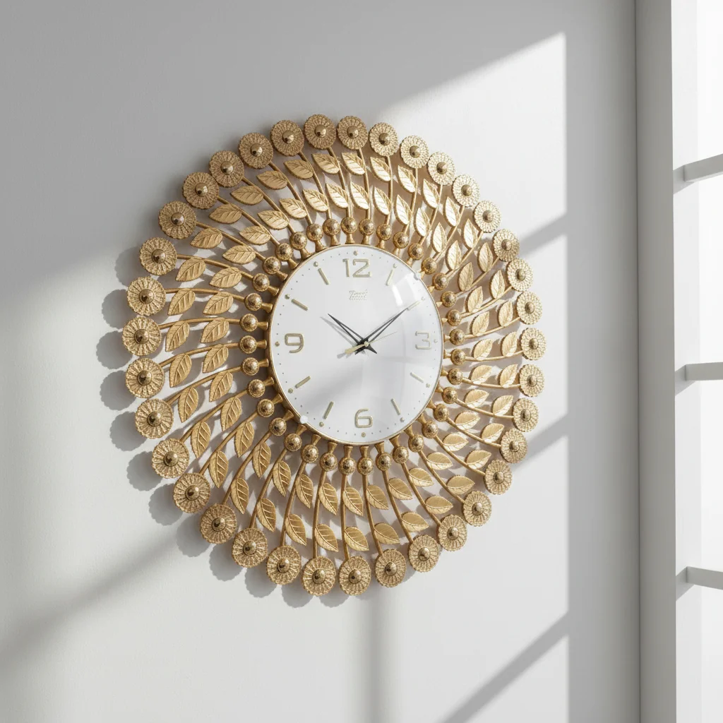 Theo 5156 Gold Leaf Wall Clock