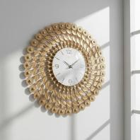 Theo 5156 Gold Leaf Wall Clock - Theo - Wall Clock 20 inch - Wall Clock,  Gold Clock,  Leaf Design - Image 7