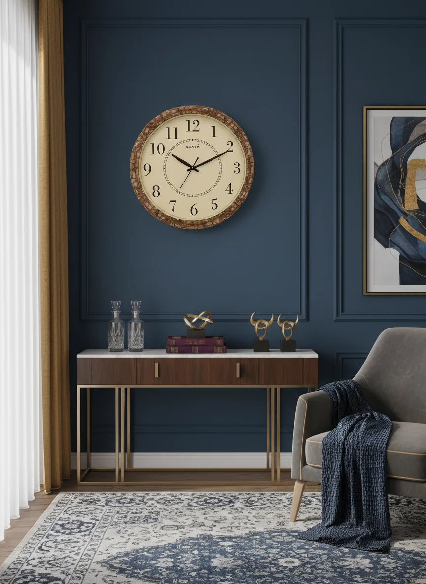 Surya s319 Wooden Wall Clock - Elegant Home Decor lifestyle 5