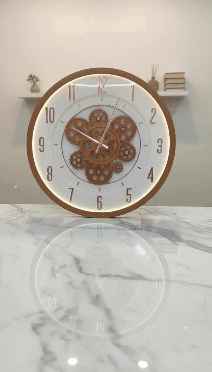 Pride 9094 Gold Gear Wall Clock