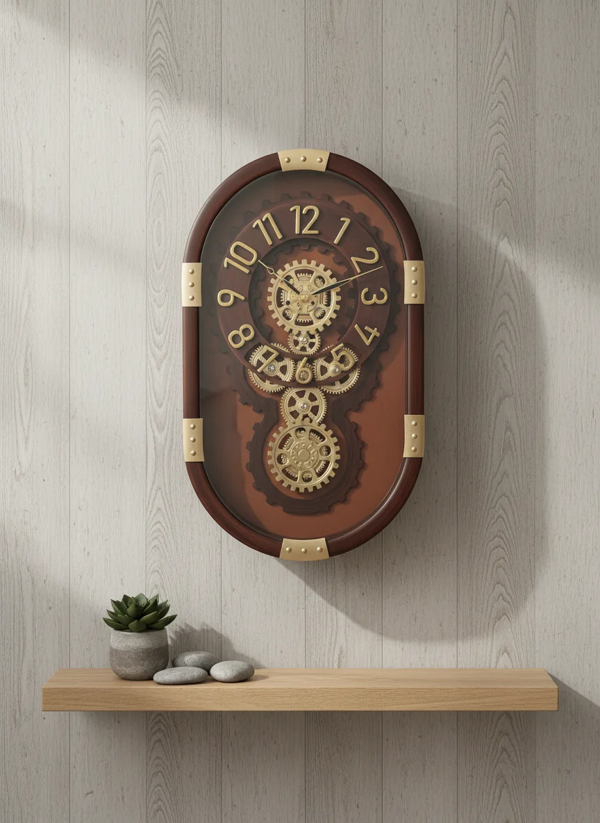 Elegant 4444 Gear Wall Clock