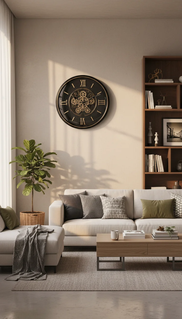 Steampunk Gear Wall Clock - Black & Gold - The clock Factory - Wall Clock 16 inch - Wall Clock, Gear Clock, Steampunk - Image 3