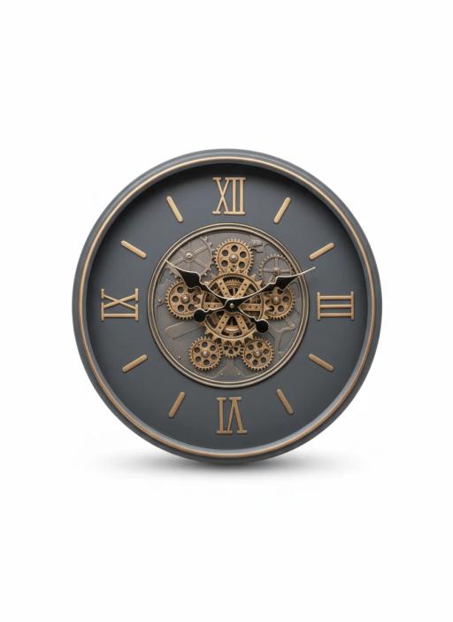 Steampunk Gear Wall Clock - Dark Grey key highlights