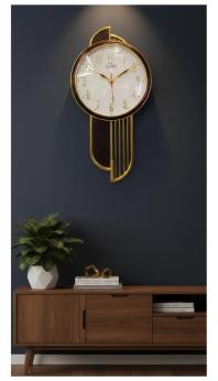 Livon pd02 Elegant Gold & Plum Decorative Wall Clock - Livon - Wall Clock 20 inch - Wall Clock,  Pendulum Clock,  Gold Finish - Image 7