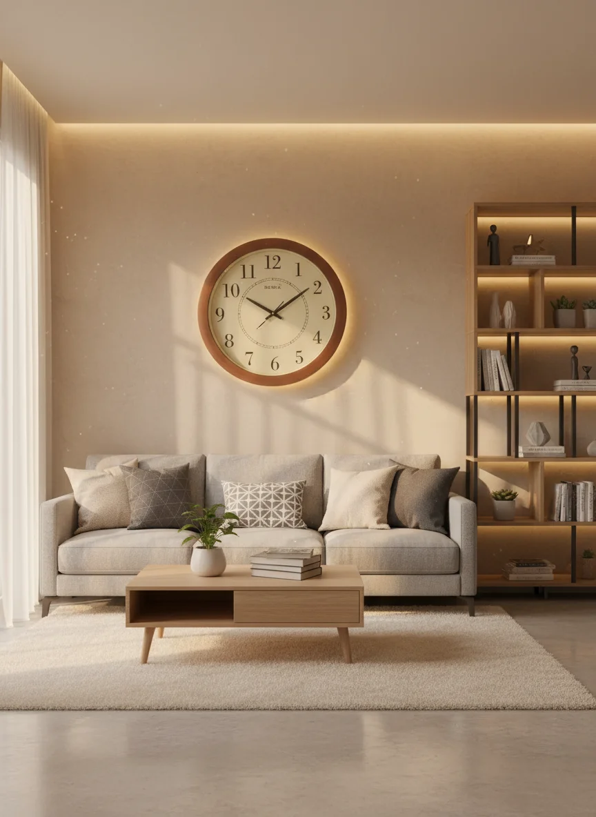 Surya s319 Wooden Wall Clock - Elegant Home Decor - Decor 7