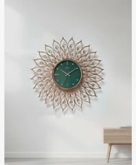 Elegant Crystal Sunburst Wall Clock - Green & Rose Gold - The clock Factory - Wall Clock 28 inch - Wall Clock,  Decorative Clock,  Modern Luxury - Image 7