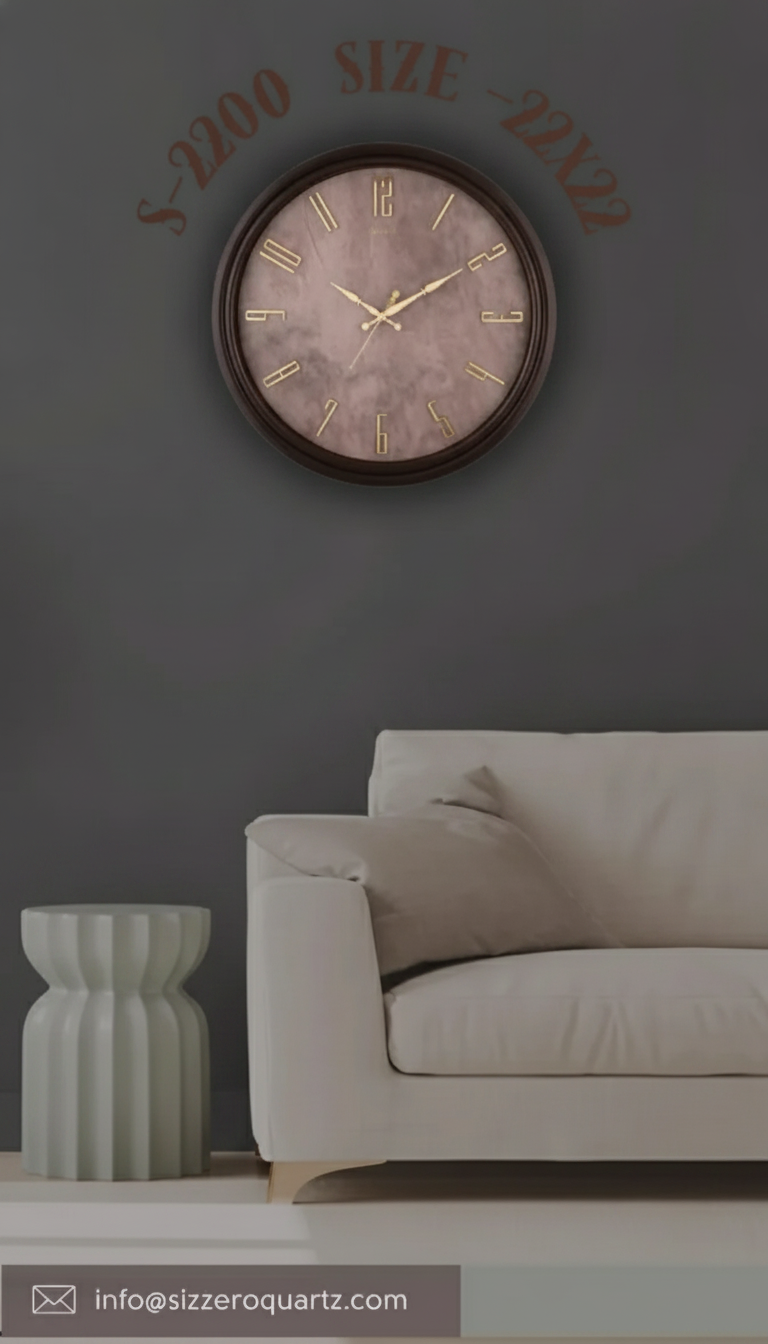 Sizzero 2200-LightWood Modern Wall Clock 22x22 lifestyle 2