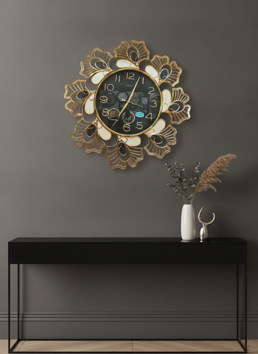 Valex 131 Ornate Gold & Black Wall Clock lifestyle 2