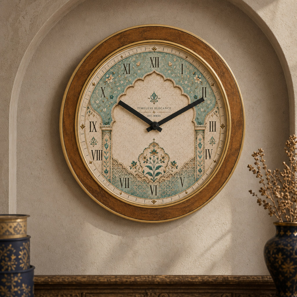 The Clock Factory Byd Mughal 01 Timeless Elegance Wall Clock