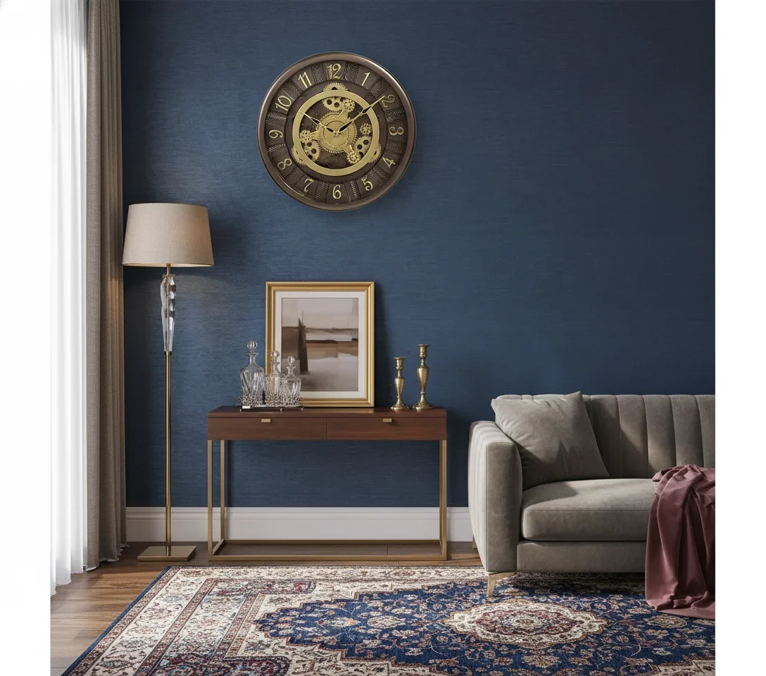 Elegant Bronze & Gold Gear Wall Clock | Milan H97 Model lifestyle 2