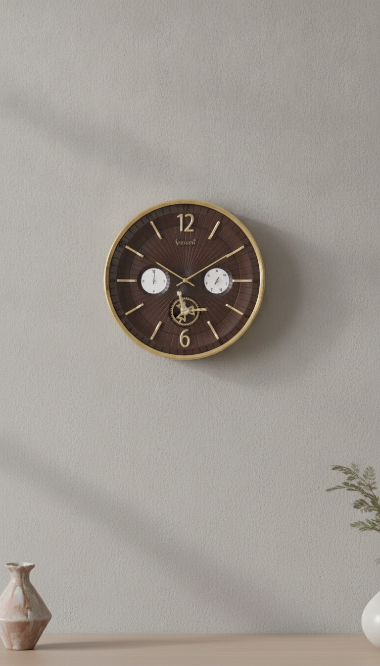 Sizzero 1617 Wall Clock - Black Dial with Rose Gold Finish - Decor 12