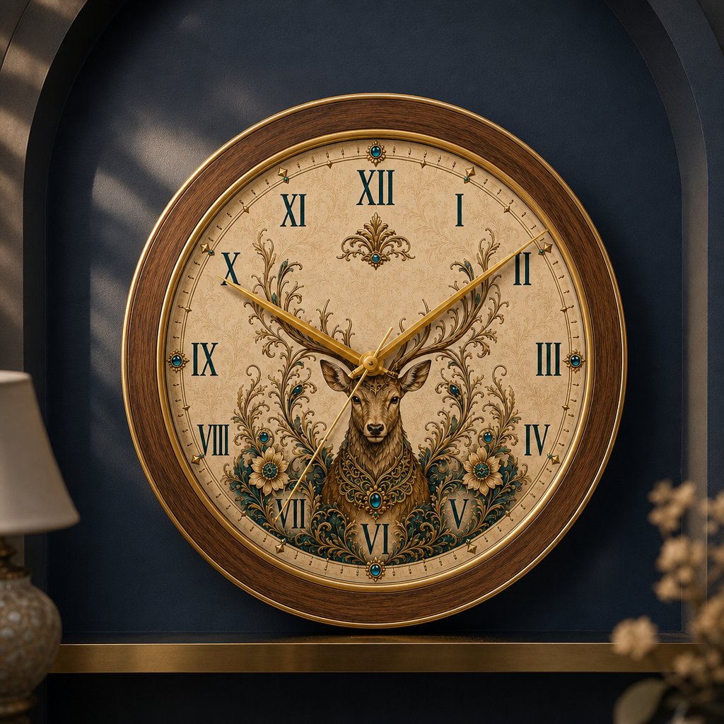 The clock Factory Majestic Deer Wall Clock