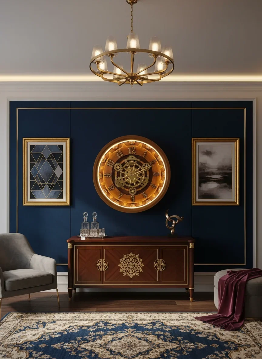 LED LIGHT Steampunk Gear Wall Clock - Golden Brown - The clock Factory - Wall Clock 20 inch - Wall Clock, Steampunk, Gear Clock - Image 4