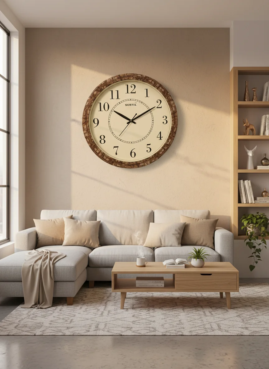 Surya s319 Wooden Wall Clock - Elegant Home Decor lifestyle 4