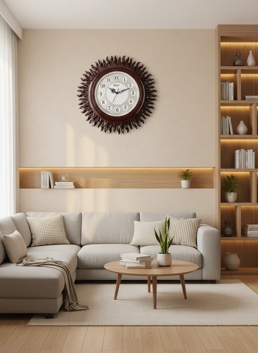 Roxon Sunburst Wall Clock - Elegant Home Decor lifestyle 4