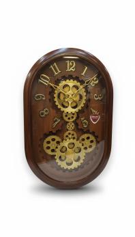 Ornate Gear Wall Clock - Dark Wood & Gold - Ornate - Wall Clock 20 inch - Wall Clock,  Gear Clock,  Ornate Clock - Image 6