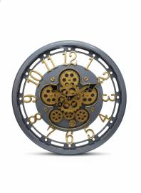 Ornate Steampunk Gear Wall Clock - Dark Gray Gold - Ornate - Wall Clock 18 inch - Wall Clock, Steampunk Decor, Exposed Gear Clock - Image 6