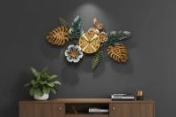 Tropical Gold Leaf & Butterfly Wall Art Clock - The clock Factory - Wall Clock 42 inch - Wall Clock, Decorative Clock, Gold Metallic - Image 7