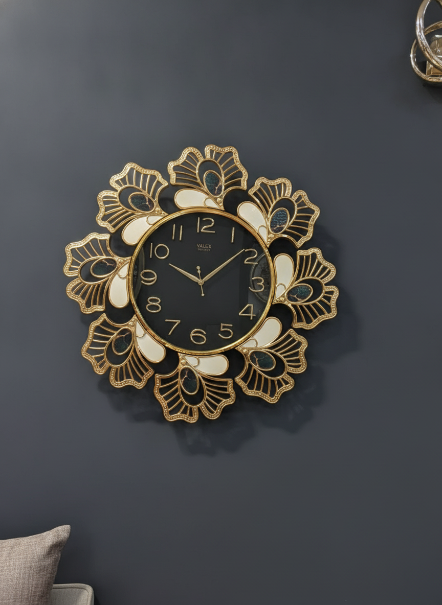 Valex 131 Ornate Gold & Black Wall Clock lifestyle 1