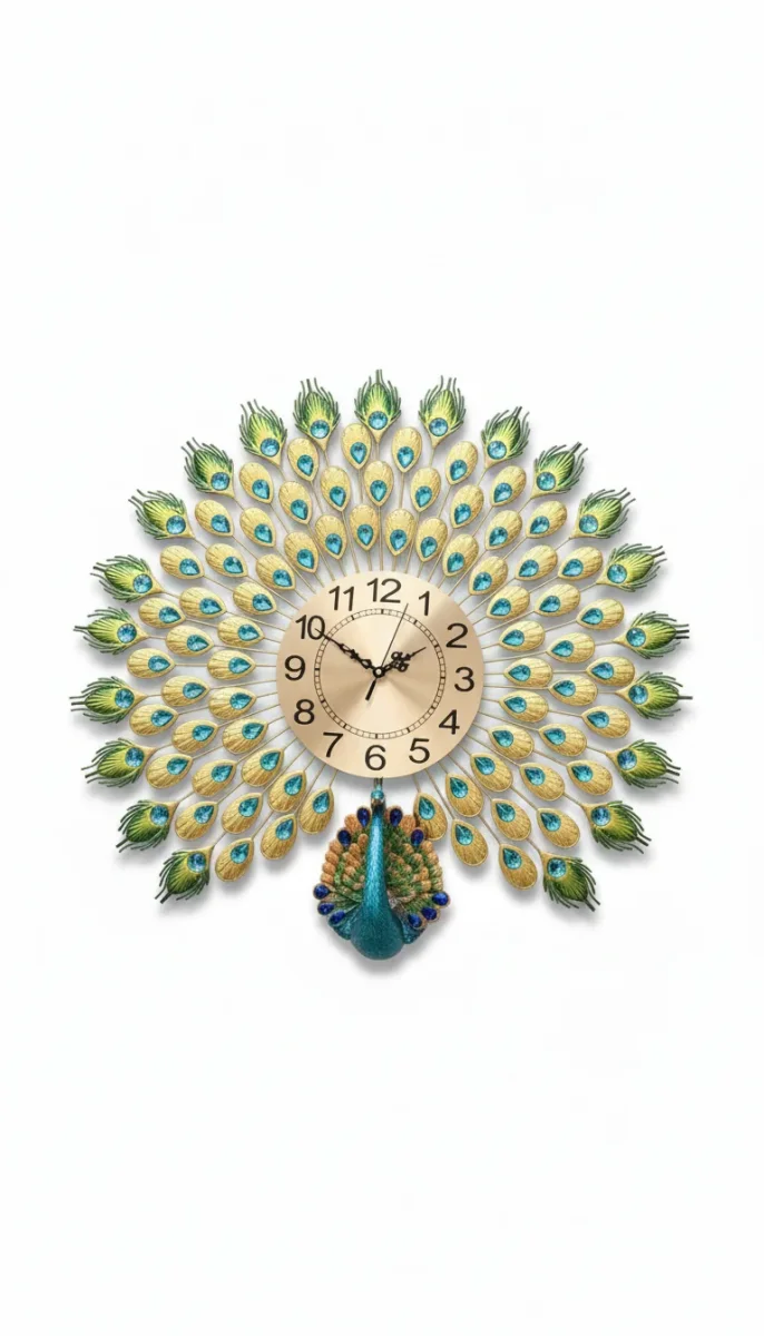Majestic Gold Wall Clock With Jewel Accents