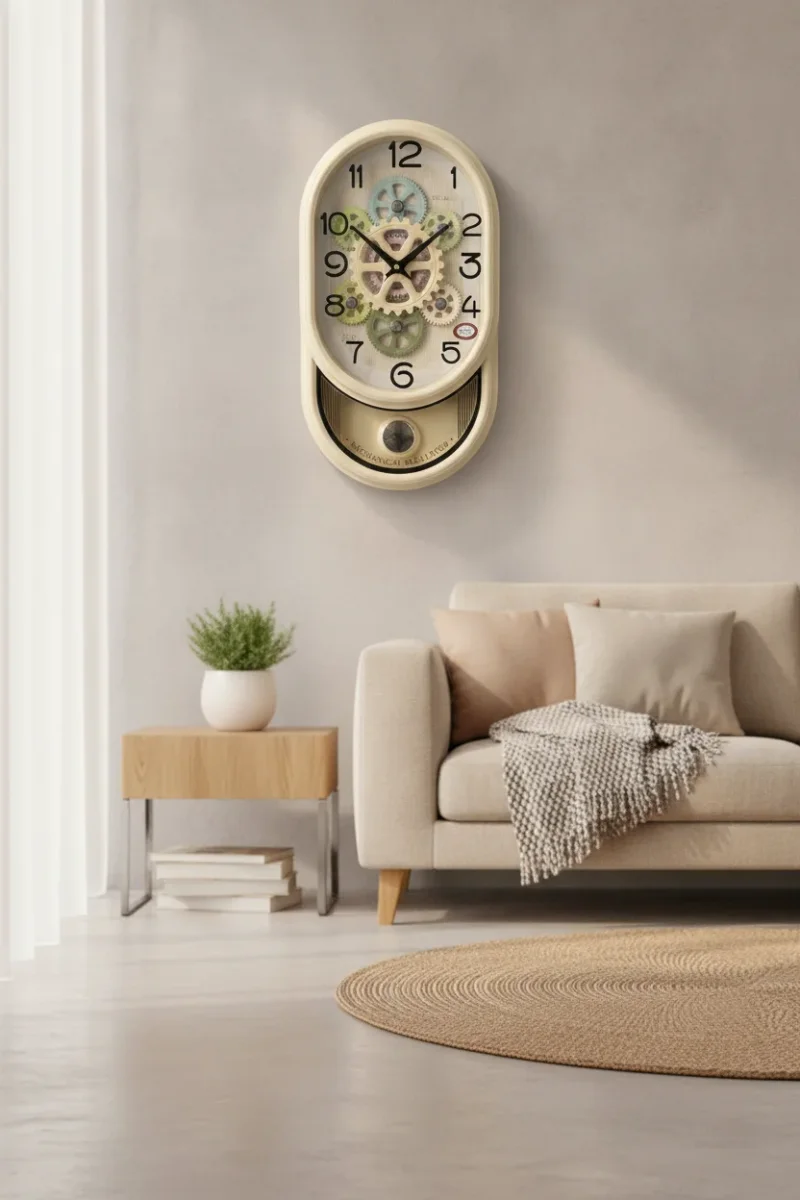 Real RG05 Bronze Golden Exposed Gear Analog Wall Clock with Pendulum lifestyle 4