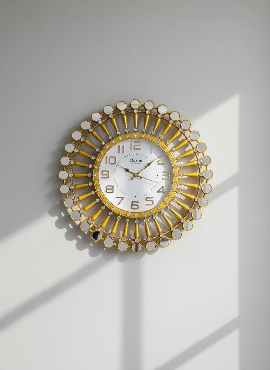 Roxon 999 Gold Mirror Wall Clock
