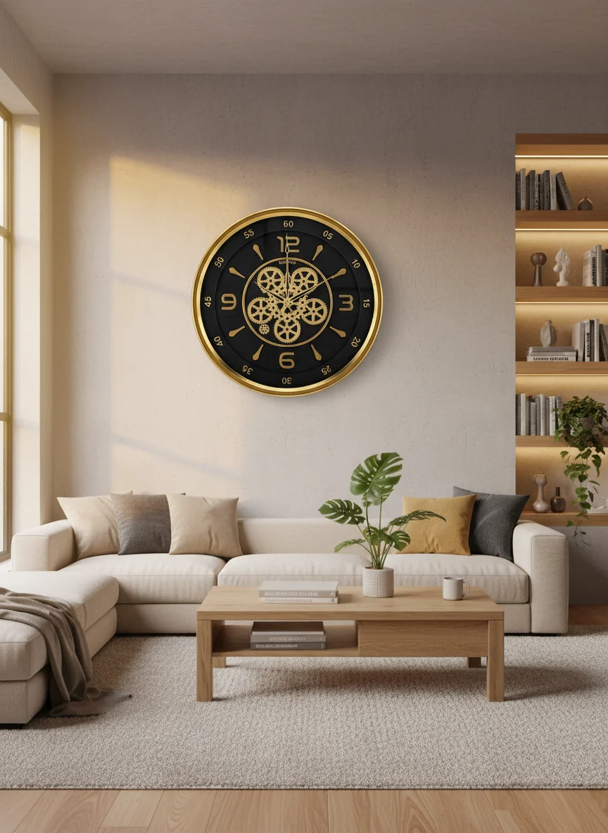 Sunbird 3131 Gold Gear Wall Clock - Decor 4