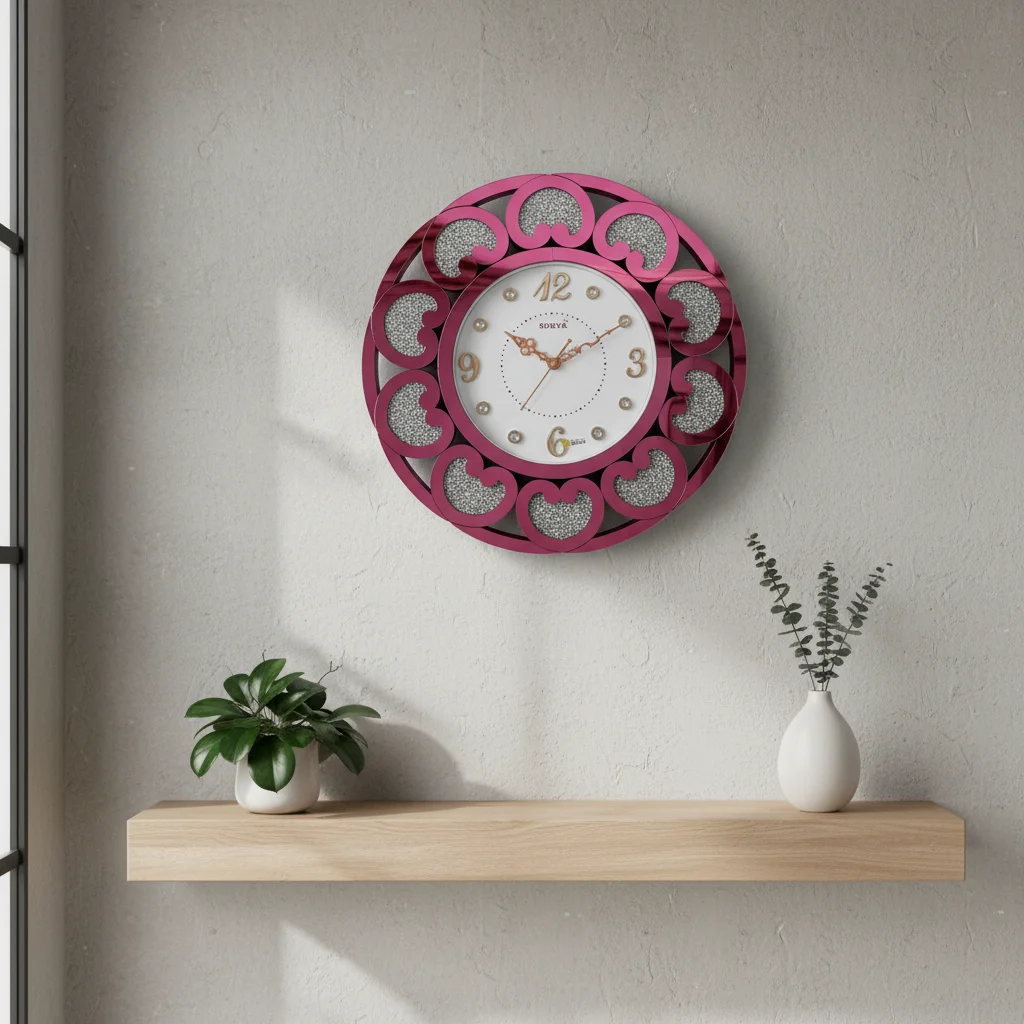 Rose Gold Sparkle Wall Clock - Surya S239