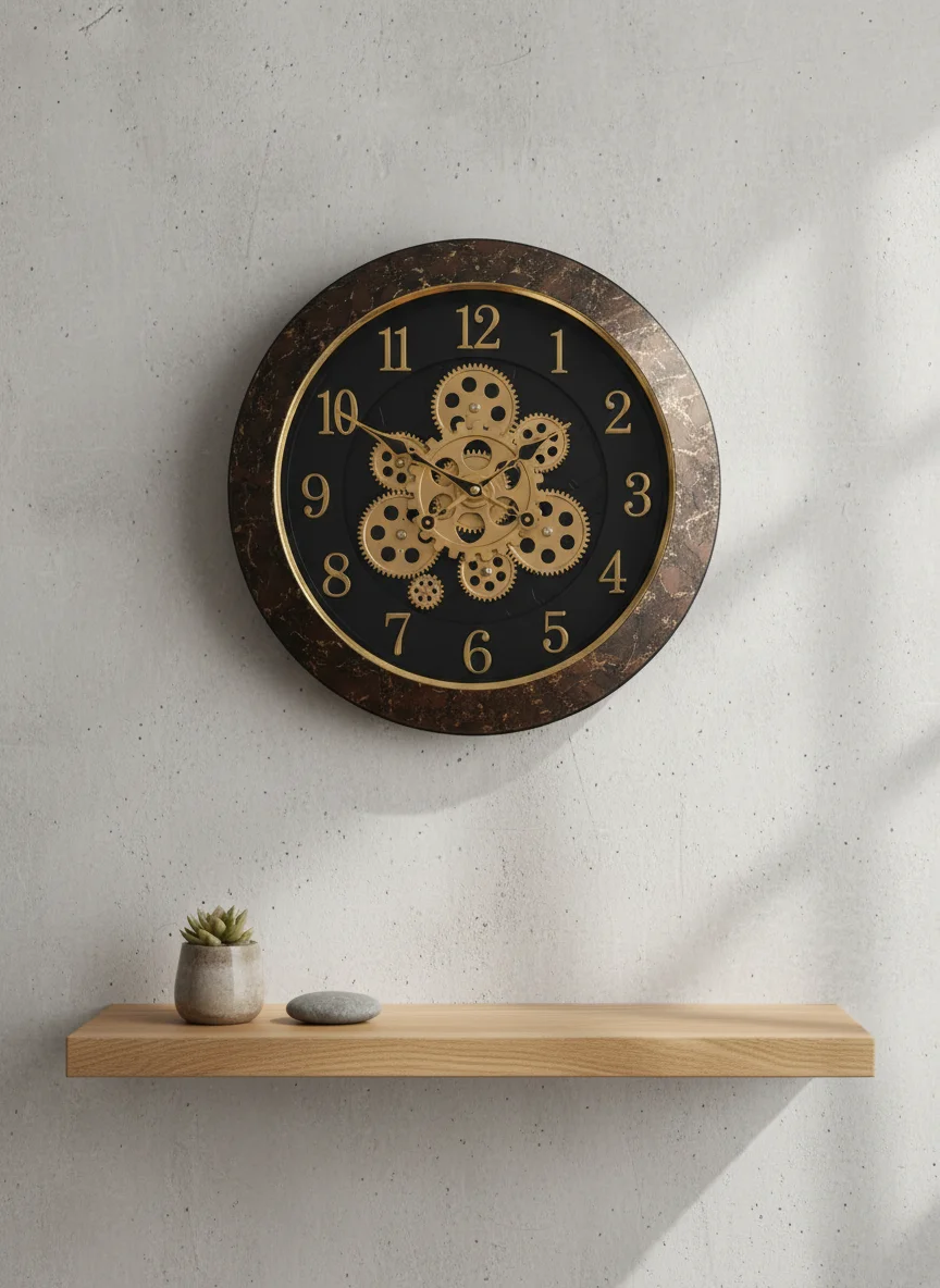 Sapna 3341 Marble Gear Wall Clock