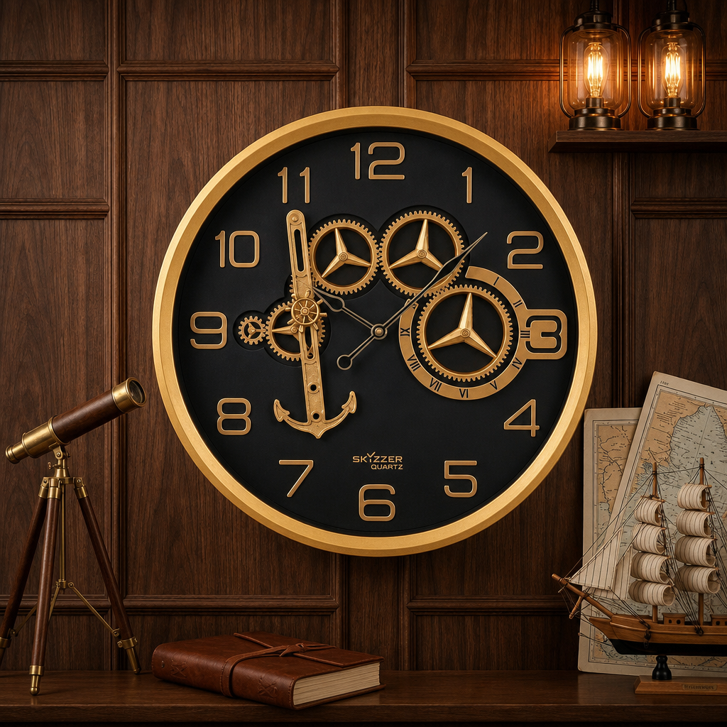 SkyZZer 017-EmeraldGreen Steampunk Nautical Wall Clock - Decor 5
