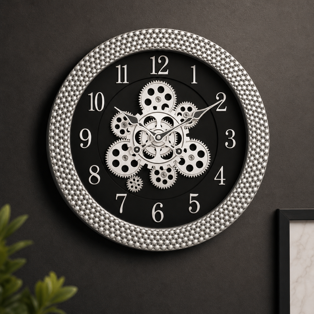 Sapna 3521 Decorative Brown & Gold Exposed Gear Wall Clock - Decor 4