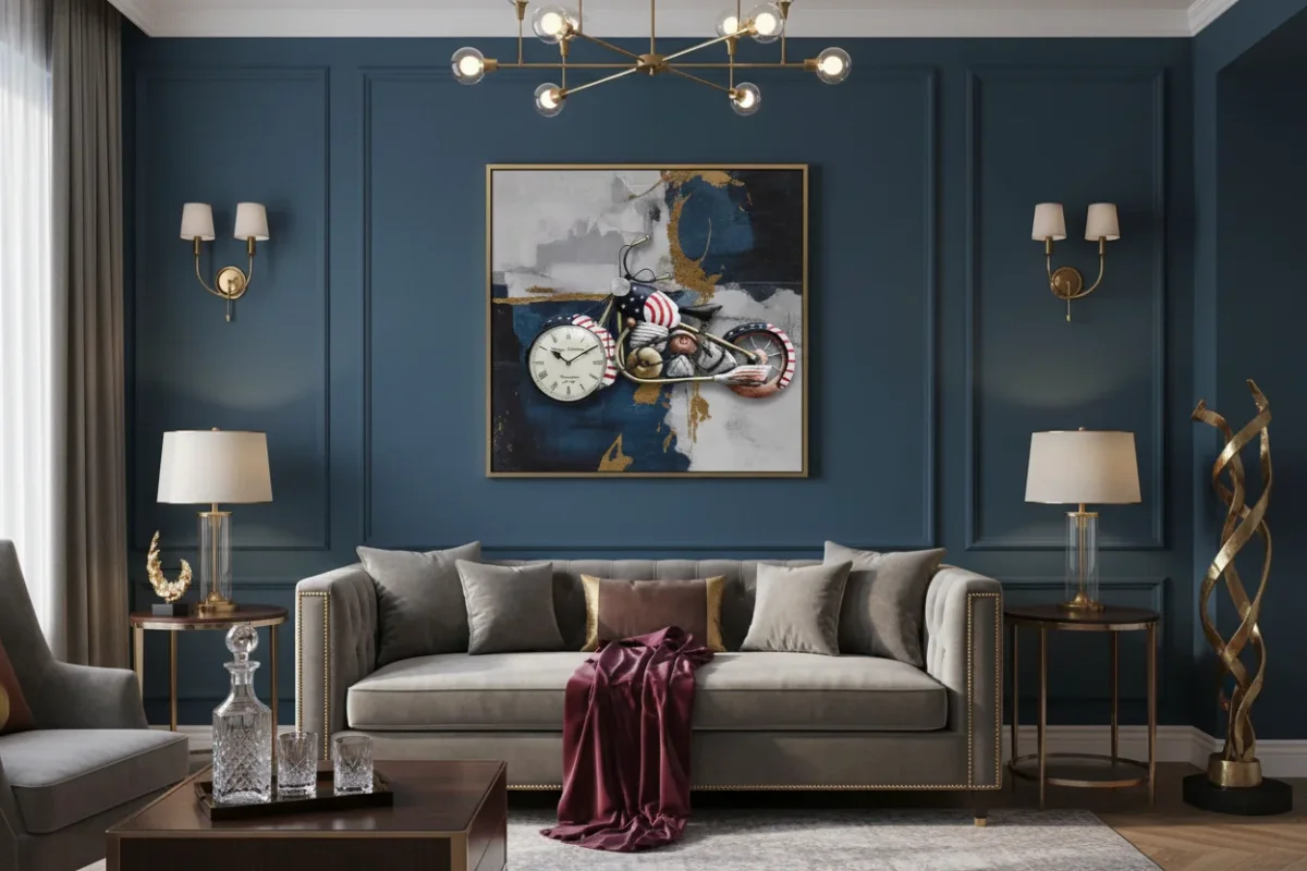 Vintage American Motorcycle Wall Clock - Patriotic Decor - The clock Factory - Wall Clock 29 inch - Motorcycle Clock, Wall Decor, Vintage Style - Image 4