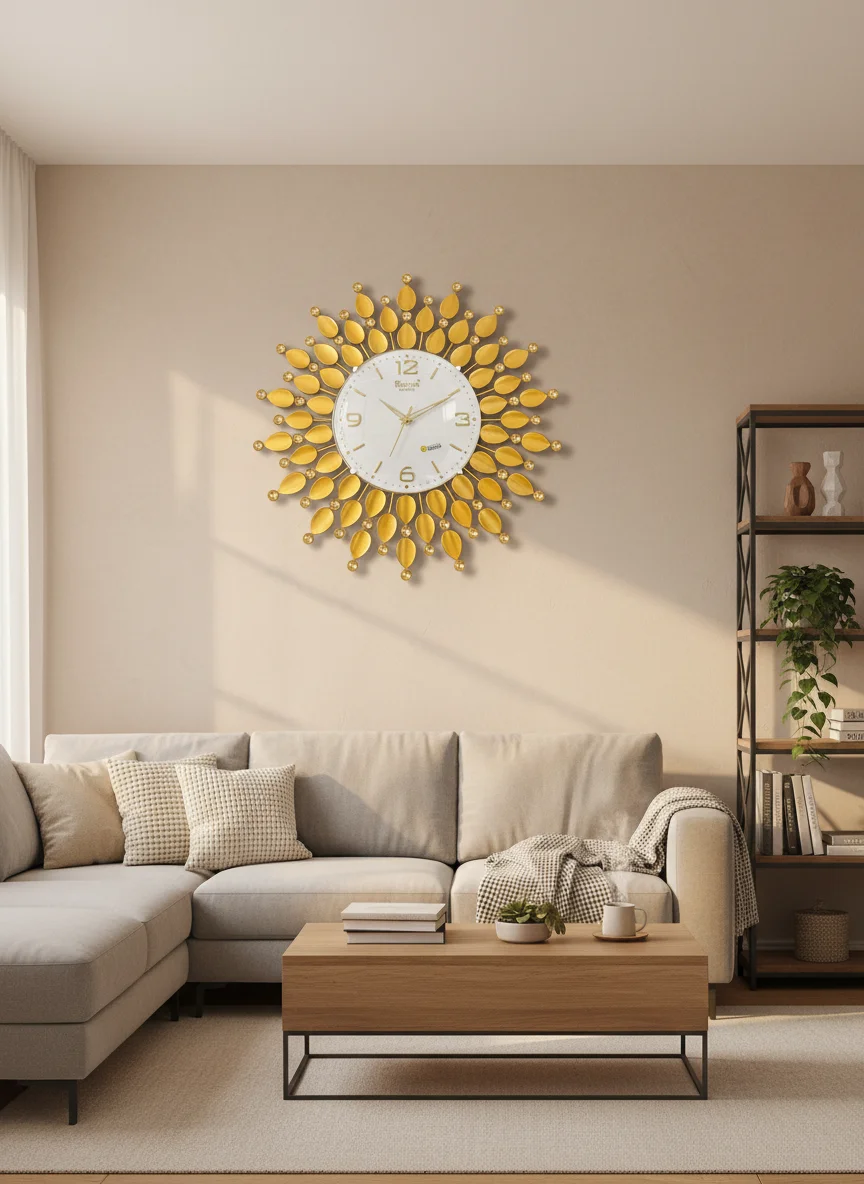 Roxon 1400 Gold Sunburst Wall Clock - Roxon - Wall Clock 18 inch - Wall Clock, Gold Clock, Sunburst Clock - Image 4