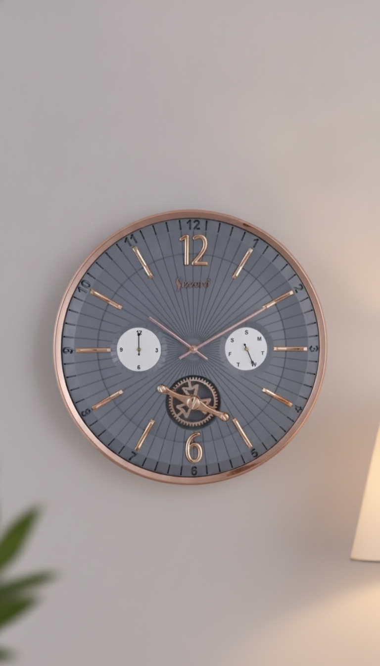 Sizzero 1617 Wall Clock - Black Dial with Rose Gold Finish lifestyle 4