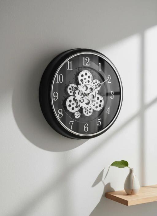 Sapna 3311 Gear Wall Clock - Black - Sapna 3311 - Premium Wall Clock 16 inch