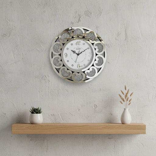 Rose Gold Sparkle Wall Clock - Surya S239 - Surya S239-Silver - Premium Wall Clock 18 inch