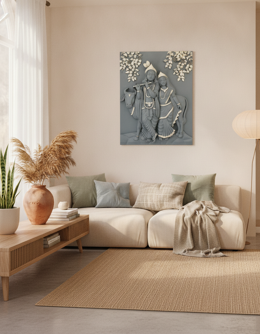 Capital Radha Krishna MediumGray Wall Art lifestyle 2
