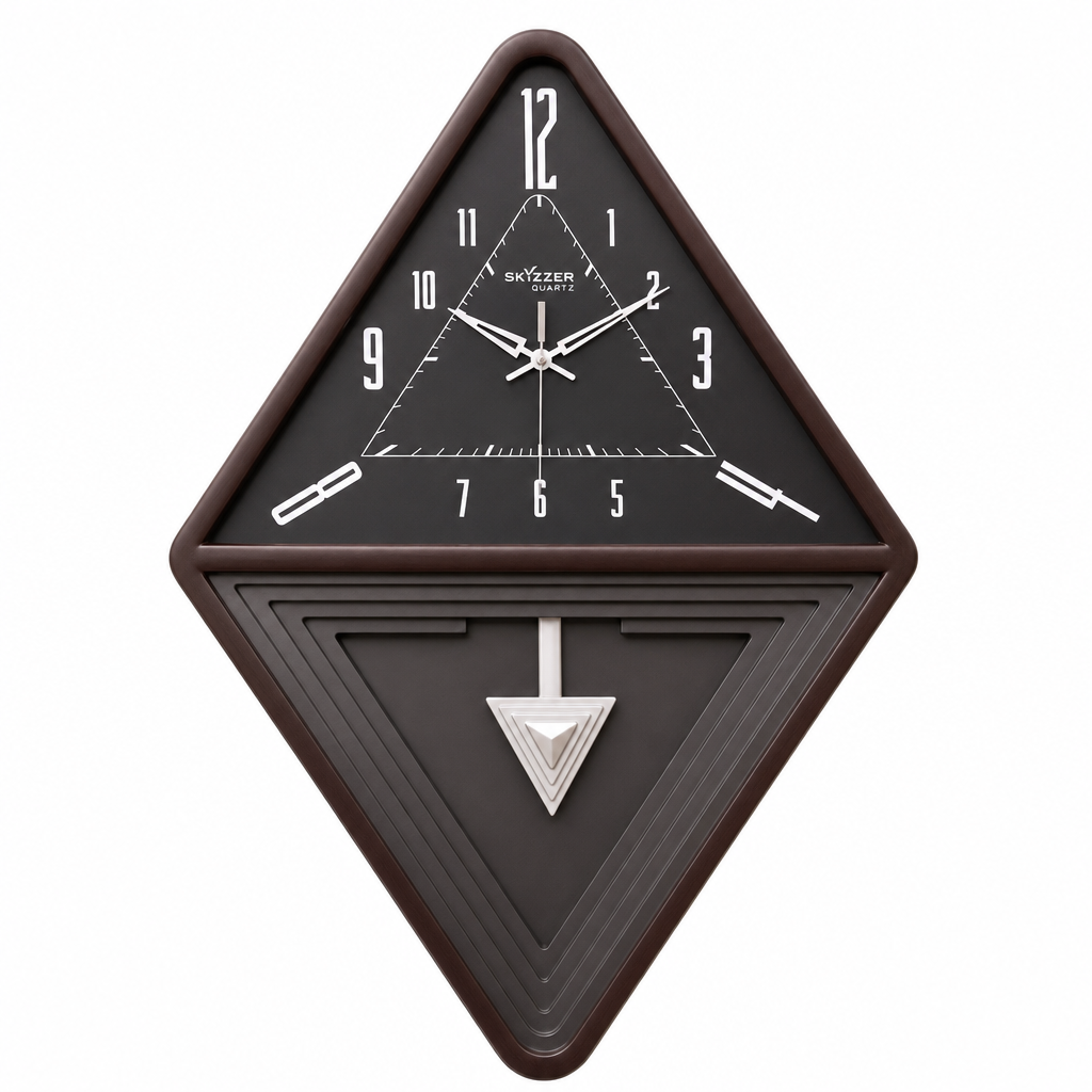 SkyZZer 1621 Modern Dark Brown and Black Diamond Wall Clock