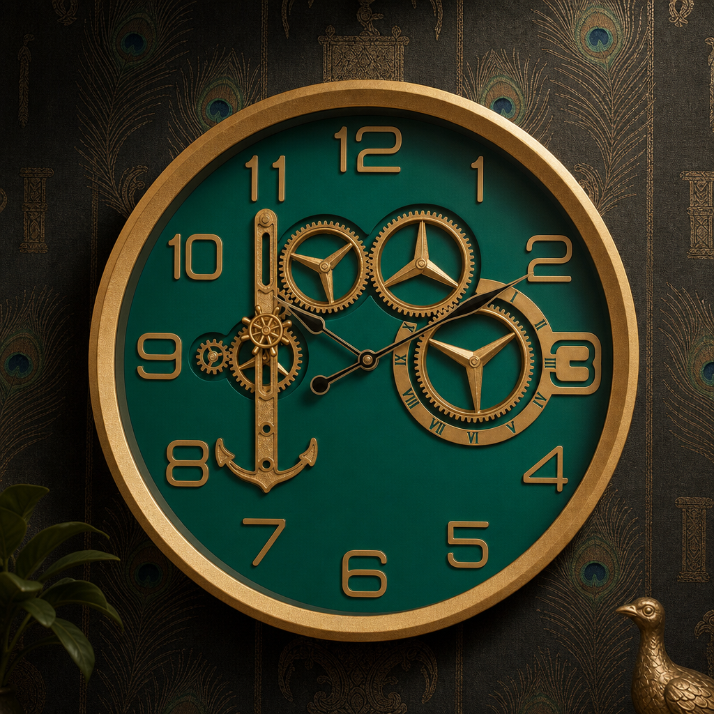 SkyZZer 017-EmeraldGreen Steampunk Nautical Wall Clock - Decor 3