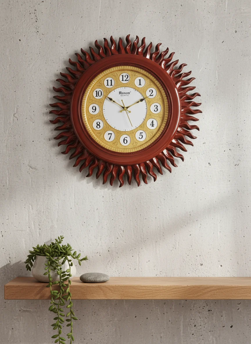 Roxon Sunburst Wall Clock - Elegant Home Decor
