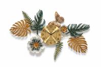 Tropical Gold Leaf & Butterfly Wall Art Clock - The clock Factory - Wall Clock 42 inch - Wall Clock, Decorative Clock, Gold Metallic - Image 6
