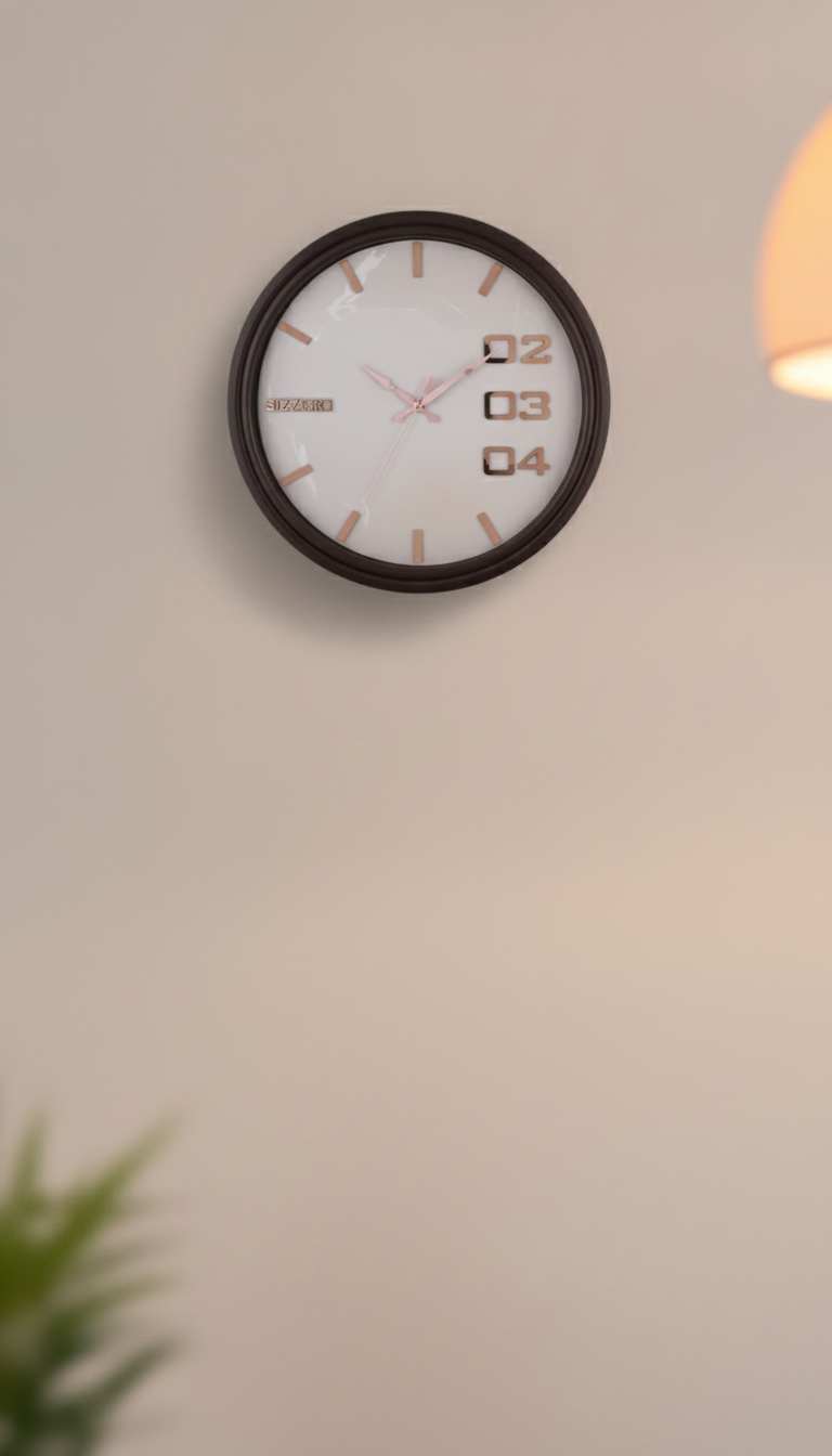 Sizzero 2200-LightWood Modern Wall Clock 22x22 - Decor 9