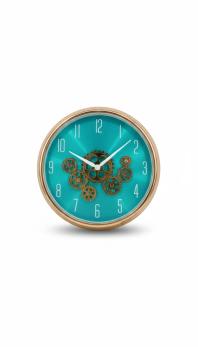 Sleek Golden wall Clock with moving gear - The clock Factory - Wall Clock 16 inch - Wall Clock, Steampunk, Gear Clock - Image 6